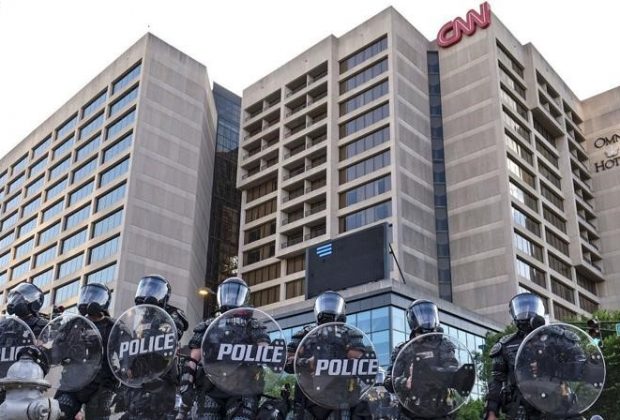 News Channel CNN Departs From CNN Center Atlanta