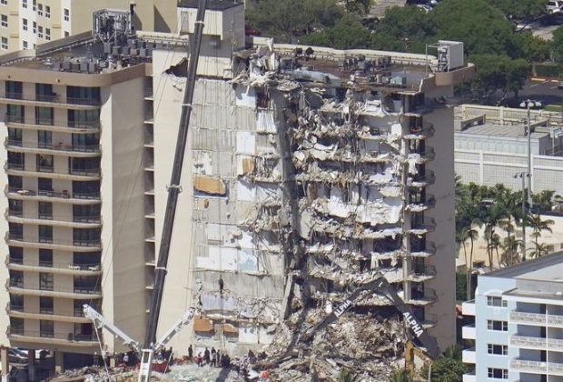 Remains of Collapsed Miami Apartment Building Demolished